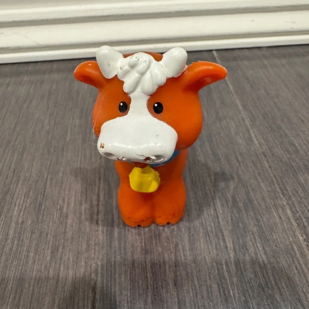 Little People Brown Orange Cow Farm Animal Figurine Learning Toy